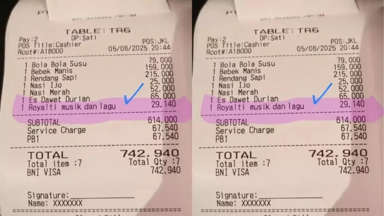 Biaya Royalti Musik di Struk Restoran Bikin Heboh!